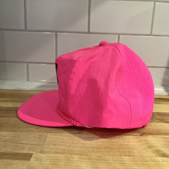 VTG Maytag Logo Snapback Hat Cap Neon Pink Cord Detail Promo Nylon - Picture 4 of 9